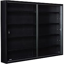 Acryl Vitrinekast Zwarte Acryl Vitrine met Licht & Schuifdeur