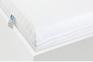 MHG Textiles Modern Home Living Easy Care Breathable Hypoallergenic Baby Toddler Cot Bed Quilted Zipped Mattress Cover Only, 140cm x 70cm x 13cm