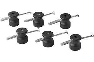 Klartext - Isolatori BELLE ÉPOQUE in stile vintage per installazione con cavo trecciato tessile, in pregiata porcellana artigianale, colore nero opaco, Ø20mm, 6 Pz.