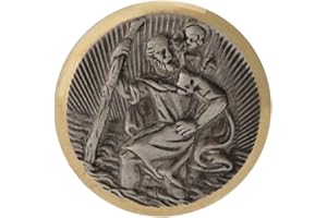 Cartrend 60152 Plaquette st. Christophe, argentée avec motifs en filigrane à éclats diamantés Pour Voiture