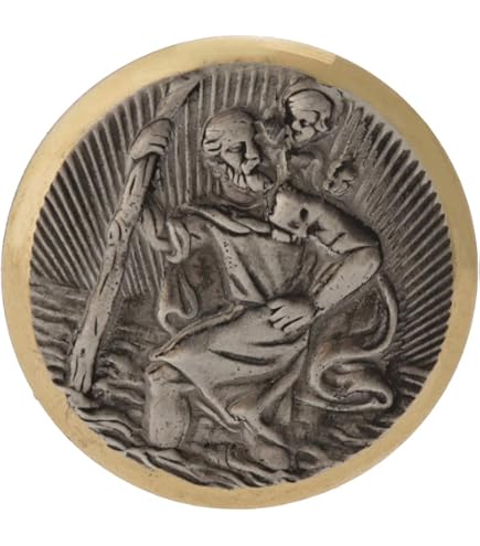 Imán De Coche De San Cristóbal – Placa Bendecida De 3 Cm, Patrón De Los Conductores, Con Certificado Y Opción Magnética O Adhesiva