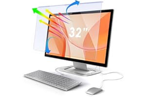 Qoosea 32 Zoll Blaues Licht Blockierung Bildschirmschutz für Computermonitore Universelle Passform 730x440mm Blendfrei UV-Schutz für langes Arbeiten und Spielen (32" 16:9)