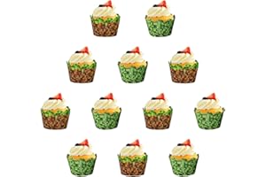 Cupcake Wrapper, BESTZY 24 Pezzi Cupcake Wrapper, Pirottini per Cupcake, Gioco Topper per Cupcake, Feste Compleanno Decorazioni per Feste Compleanno, Matrimoni, Feste in Giardino