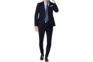 VEQUÈ Abito da Uomo Micro Fantasia Vestito Formale Completo Elegante Sartoriale Slim Giacca e Pantalone da Ufficio