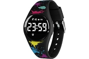 aswan watch Reloj Digital para niñas y niños con Podómetro,Distancia y Calorías sin APPs ni Móvil,cronómetro, Calendario, Despertador y luz-Reloj Infantil Deportivo con Correa de Silicona