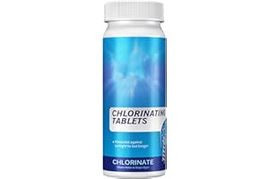 KOAHDE Pool Chlortabletten,Langsamlöslich chlor Langzeittabletten,Langsamlösliche Chlortabletten,Chlortabletten für Pool,Pool Reinigungsmittel,Langzeit Tabs Reinigungstabletten,100g