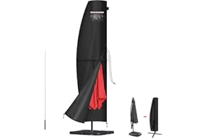 LAMUNI Copertura Ombrellone con Asta, Copri Ombrellone da Giardino per Ombrellone Ø 2-4m, 420D Oxford Telo per Ombrellone Impermeabile Copertura Protettiva per Ombrellone Decentrato, 220x40/70/50cm