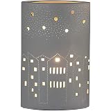GILDE Tischlampe Aus Porzellan Mit Prickelmuster – 20 Cm Hoch, E14-Fassung, Filigranes Design Für Gemütliches Licht
