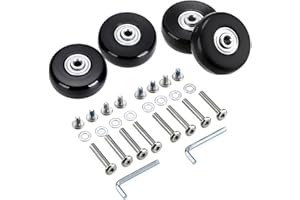 IGNPION 4pcs roulettes de Valise Roues de Rechange réparation de roulements pour Valise de Bagage 50 * 18mm,Noir