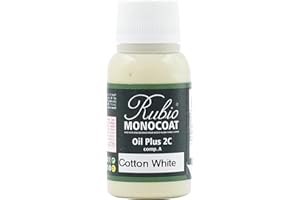 Rubio Monocoat Wood Oil 0.8 m² - Oil Plus 2C - Fast-Drying Ecological Wood Preserver for Indoor Use, Linseed Oil for Wood Treatment - Cotton White, 20 ml (Sample)
