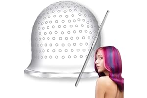 Trendyfave Silicone Highlight Cap,Reusable Highlight Hair Cap and Hook Kit,Salon Hair Coloring Dye Cap,Hair Color Hairdressing Kit for Dyeing Hair,At Home DIY Hair Highlighting Kit (White)