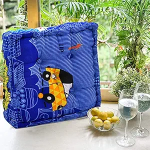 COZY FURNISH Children Chair Increasing Cushion Square Kids Highchair Booster Chair Seat Lift Pads for Baby Toddler Students Dining Table Chair| Seat Cushion 14 Inch x 14 Inch (BlueCars)