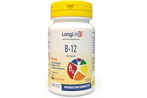 LongLife® B12 50 mcg | Vitamina B12 | Formula esclusiva sublinguale | Elevato assorbimento | 100 tavolette divisibili | Fino a 100 giorni di trattamento | Vegano e senza glutine