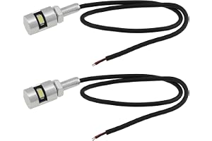 2 x M6 12 V metall cirkulär registreringsskylt LED-ljus för motorcyklar, skotrar, bilar och släpvagnar