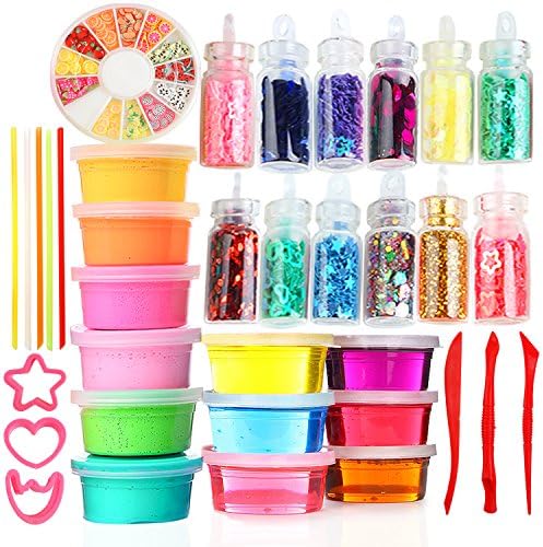 Kcilife Kids Toys Slime Children Educational Toys Childrens Toys for Boys Gifts &amp; Girls Gifts Birthday Gifts and Adult Colouring for Adults Pack of 12 Color (Slime &amp; Clay Magic Combination)