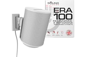 Sound bass ERA100 - Staffa per montaggio a parete, inclinabile e girevole, bianca, singola (1 pezzo), compatibile con Sonos ERA 100, installazione semplice, kit di montaggio incluso