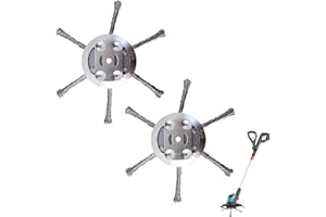 CHANSUNOKKU 2 Stück Unkrautbürste Für Freischneider, Wildkrautbürste 5mm Bohrung Für Motorsense, Drahtbürste Freischneider Mit Kegelform, Unkrautbürste Für Rasentrimmer Entfernt Mühelos Unkraut Und Moos