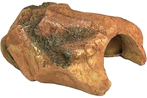 ‎CTPENG Ctpeng Terrarium Zubehör,Schildkrötenhaus,Schildkröten Zubehör，Aquarium Höhle,Orange, Höhlenförmiges, Simuliertes Harz, Lebensraum für Fische, Garnelen Und Reptilien, Größe 15x9x5.5cm