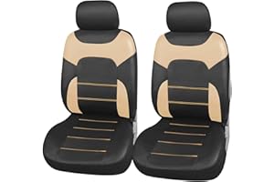 ‎UPGRADE4CARS Upgrade4cars Car Seat Covers Front Seats Black Faux Leather Car Seat Cover Set Universal Car Accessories Interior Seat Protector