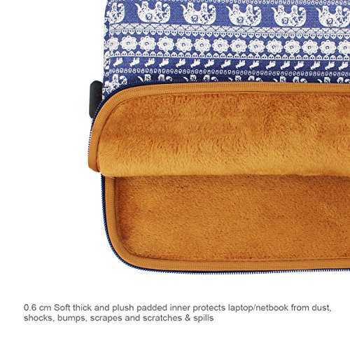 Arvok 17 17 3 Zoll Elefant Blau Notebooktasche Laptoptasche Wasserfest Canvas-Gewebe Laptop Schutzh  lle Bunte Muster Ultrabook  Netbook Tasche  Table