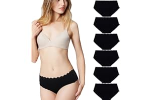 Misolin Culottes Femme Soie Glacée Invisible sans Couture Slips sous-vêtements Lingerie Microfibre Shorties (Lot de 3/6)