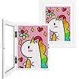 ANTOLE 2Pack Kids Art Frames,A4 Kids Front Opening Artwork Frames,Artwork Display Storage Kids Artwork Display Frame Picture Frame For Children Drawing Crafting Schoolwork Art Projects (White)