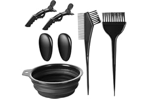 Arcjunys Haarfärbepinsel Set Haare Färben Zubehör Haarfärbeset Pinsel Haare Färben Färbepinsel Haar Färben Färbung Tool mit Haartönungsschale Färbebürste Ohrabdeckung Haarspangen für Friseursalon 7Stk