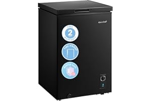 COMFEE' RCC102BL2UK(E) 99L Freestanding Chest Freezer, with Freezer and Refrigeration conversion, Inverter Compressor, 4 Star Freezer Rating, Suitable for Outbuildings, Garages and Sheds - Black