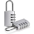 Combination Padlocks, 4 Digit Security Padlock, [2 Pack] Combination Lock for School Gym Suitcase Luggage