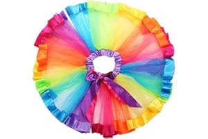 HaimoBurg Bambine e Ragazze Gonne da Principessa Arcobaleno Pannello Esterno della Garza Balletto tutù Performances Spettacoli Abito