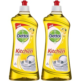 Dettol Kitchen Dish and Slab Gel Lemon Fresh - 750 ml (Pack of 2)