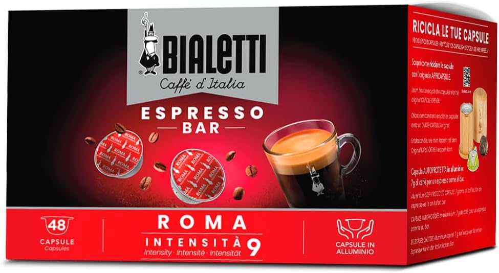 Qualité de Fabrication & Durabilité : Bialetti Caffè d Italia Box 48 Capsule Roma I