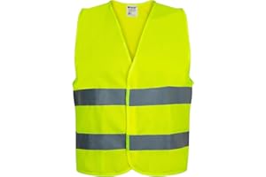 ‎PROOF COMFORT&SAFETY PROOF COMFORT & SAFETY Warnweste Auto Reflektorweste Leuchtweste Fahrrad Fahrradweste Reflektierend Sicherheitsweste Reflektierende Weste Unfallweste Pannenhilfe 1 Stück Leuchtend Gelb XXL