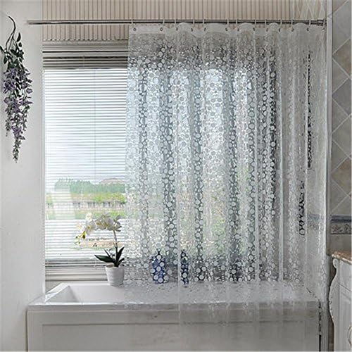 BJFF® Shower curtains waterproof Mildew Thicker Transparent Bathroom curtains Translucent Scrub Circle pattern Send hook , 150*180