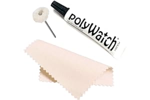 Polywatch Plastic Polish Kit – 5ml Scratch Remover for Plastic, Acrylic & Hesalite Watch Crystals – Includes Buffing String & Polishing Cloth – Restores Clarity on Watch Faces
