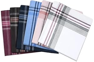 FVEVQE 6PCS Mens Handkerchiefs, Handkerchiefs for Men Cotton, Classic Checkered Hankies Mens Cotton for Weddings Prom Celebration or Party
