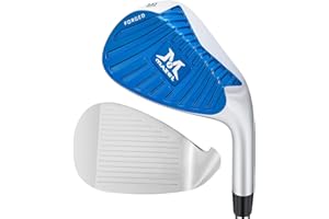 MAZEL Forged Golf Wedges 48 50 52 54 56 58 60 Degrees Sand Wedge Golf Club for Men Single Right Hand, Steel Shaft Wide Sole CNC Milled Grooves for More Backspin