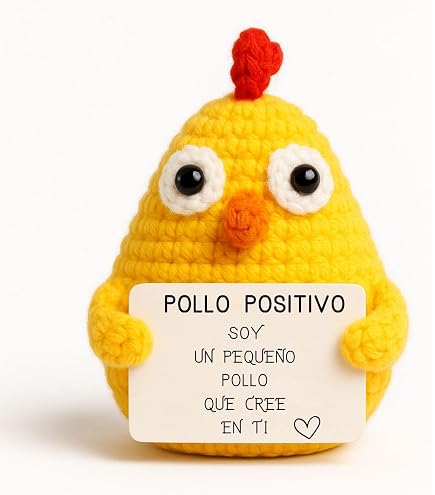 Girasol Positive Pocket Hug - Muñeca De Punto Hecha A Mano Con Tarjeta De Energía | Regalo De Ánimo Y Buena Suerte