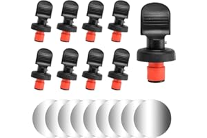 LANSKYLAN 9 PCS Tapón de Botella con Palanca 70*32MM Tapón Universal para Botellas con Pastillas Vertedoras Tapones para Botellas de Vino Plastico Tapón de Botella Sellado Reutilizable para Hogar, Bar