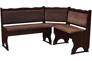 k koma Corner Bench Cushion Pine Wood Nut Colour with Padding Solid Wood - Brown (160 x 200)
