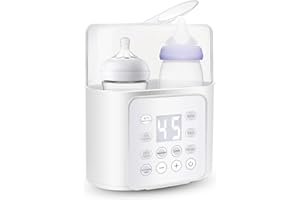 MEYUXG Bottle Warmer Baby 9-in-1 Fast Baby Food Heater and Defrost BPA-Free Steriliser Anti-Stomach Baby Food Warmer with Night Light and Touch Buttons for 2 Baby Bottles