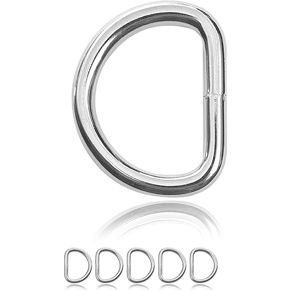 Confezione da 9 anelli a D da 2,5 cm, spessore 3 mm, in acciaio