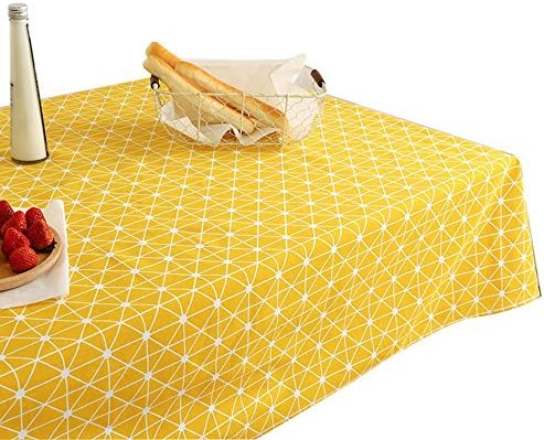 XMMLL Tablecloth Cotton and Linen Cute Cartoon Modern home Dining room Living Dormitory tea Rectangular Machine, pineapple yellow, Cloth