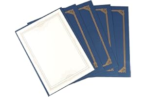 OHMILL Lot de 5 Couvertures de Diplôme A4 Titulaire du Certificat 22,5 x 30,5 cm avec Papiers de Diplôme Porte-Certificats pour Diplômes