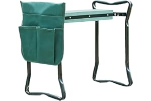 Randaco - Banc de jardinage - Agenouilloir avec tapis en mousse Eva - Pliable et portable - Banc de jardin avec sac à outils - Capacité de charge jusqu'à 150 kg