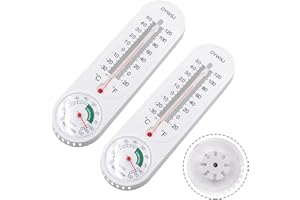 AIDNTBEO Termómetro para exteriores, higrómetro, termómetro de cría, invernadero, lector de temperatura para el hogar, termómetro clásico de pared, medidor de temperatura interior y exterior, 2
