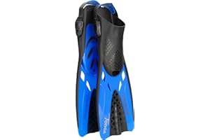 CRESSI Tonga Adjustable Short Fins Set With Full Face Mask, Wide Vision Baron - Ideal for Snorkeling, Swimming, Adults