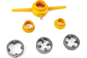 A AND S Tools 6Pcs PVC Thread Maker Tool,Pipe Round Die Set, Pipe Threader Plumbing Tool, Three Maker Size: 1/2", 3/4", 1