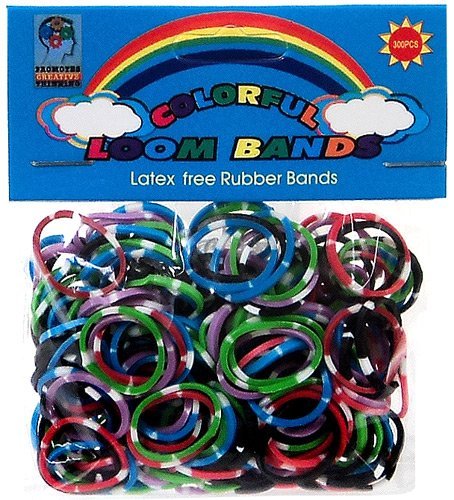 Colorful Loom Bands 300 MULTI-COLOR POLKA DOT Rubber Bands with 'S' Clips by DIY Bands