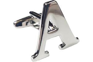 CHARLES WILLIAM FASHION SINGLE (Buy 2 For A Pair) Alphabet Letter Initial Cufflink Wedding Business Mix & Match Silver Letter Cufflinks - LETTERS SOLD INDIVIDUALLY Choose Different Letter For Each Hand
